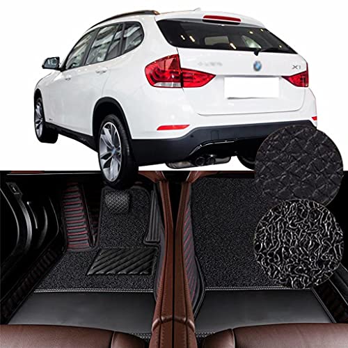 QCYP Alfombrillas para Coches Adecuado para BMW X1 sDrive20i Sport Design Package 5 Puertas y 5 plazas SUV 2014 Alfombrillas para Todo Tipo de Clima Alfombras de Auto,LHD