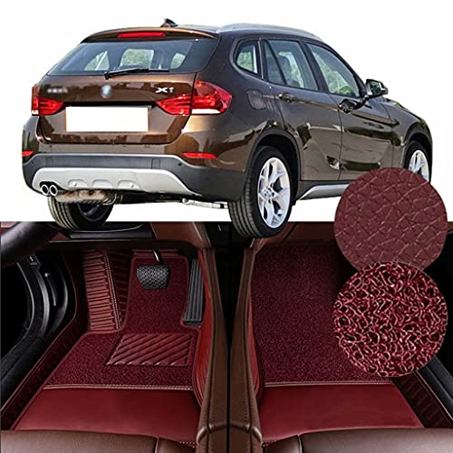 QCYP Alfombrillas para Coches Adecuado para BMW X1 sDrive20i X Kit de diseño SUV de 5 Puertas y 5 plazas 2014 Alfombrillas para Todo Tipo de Clima Alfombras de Auto,LHD