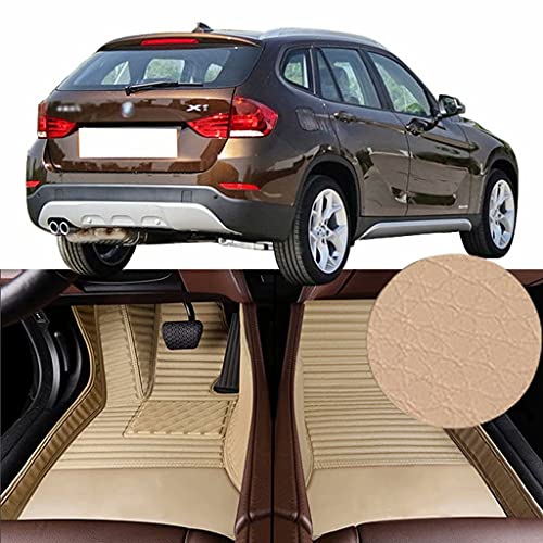 QCYP Alfombrillas para Coches Adecuado para BMW X1 sDrive20i X Kit de diseño SUV de 5 Puertas y 5 plazas 2014 Alfombrillas para Todo Tipo de Clima Alfombras de Auto,LHD