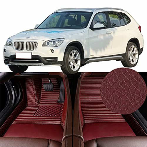 QCYP Alfombrillas para Coches Adecuado para BMW X1 xDrive20i X Paquete de diseño SUV de 5 Puertas y 5 plazas 2014 Alfombrillas para Todo Tipo de Clima Alfombras de Auto,LHD