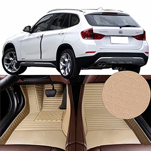 QCYP Alfombrillas para Coches Adecuado para BMW X1 xDrive28i X Design Package 5 Puertas SUV de 5 plazas 2014 Alfombrillas para Todo Tipo de Clima Alfombras de Auto,LHD