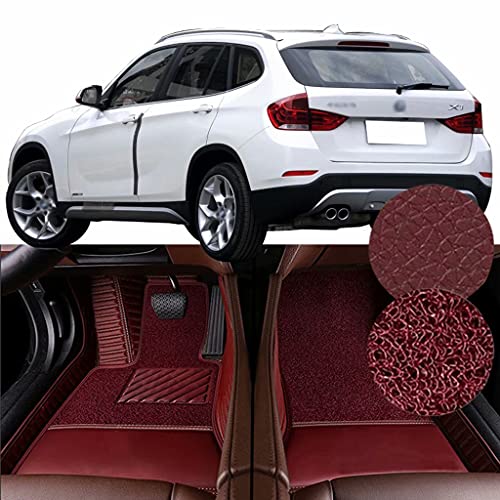 QCYP Alfombrillas para Coches Adecuado para BMW X1 xDrive28i X Design Package 5 Puertas SUV de 5 plazas 2014 Alfombrillas para Todo Tipo de Clima Alfombras de Auto,LHD