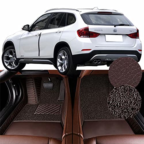 QCYP Alfombrillas para Coches Adecuado para BMW X1 xDrive28i X Design Package 5 Puertas SUV de 5 plazas 2014 Alfombrillas para Todo Tipo de Clima Alfombras de Auto,LHD