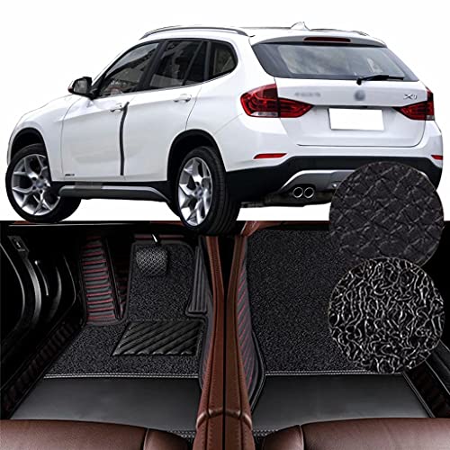 QCYP Alfombrillas para Coches Adecuado para BMW X1 xDrive28i X Design Package 5 Puertas SUV de 5 plazas 2014 Alfombrillas para Todo Tipo de Clima Alfombras de Auto,LHD