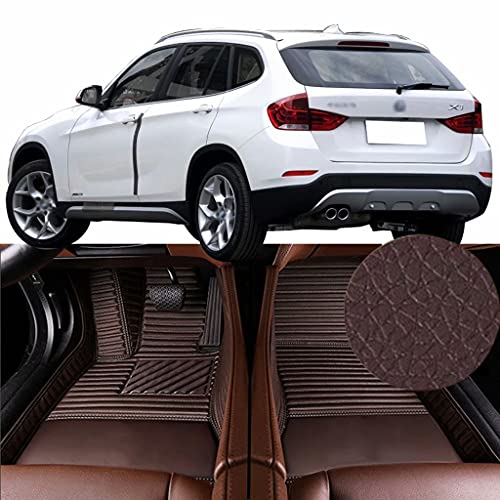 QCYP Alfombrillas para Coches Adecuado para BMW X1 xDrive28i X Design Package 5 Puertas SUV de 5 plazas 2014 Alfombrillas para Todo Tipo de Clima Alfombras de Auto,LHD