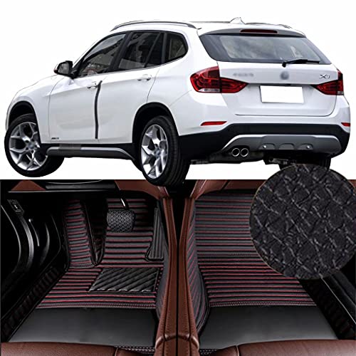 QCYP Alfombrillas para Coches Adecuado para BMW X1 xDrive28i X Design Package 5 Puertas SUV de 5 plazas 2014 Alfombrillas para Todo Tipo de Clima Alfombras de Auto,LHD