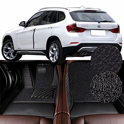 QCYP Alfombrillas para Coches Adecuado para BMW X1 xDrive28i X Design Package 5 Puertas SUV de 5 plazas 2014 Alfombrillas para Todo Tipo de Clima Alfombras de Auto,LHD