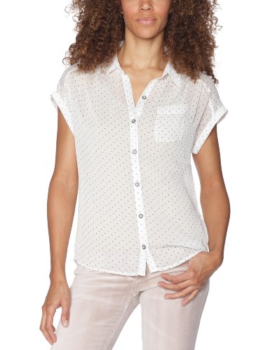 Quiksilver Edwardian - Blusa de Manga Corta para Mujer, diseño de Lunares Blanco Edwardian Dots Talla:Medium