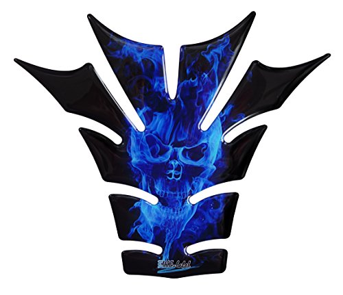 R1200GS 3d – Ghost Blue Diseño de Calavera/llamas Azul – 501120 – Universal para Yamaha, Honda, DUCATI, SUZUKI, KAWASAKI, KTM, BMW, Triumph y Aprilia depósitos