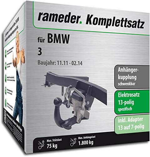 rameder Juego completo, remolque orientable + 13POL Elektrik para BMW 3 (118986 – 09831 – 4)