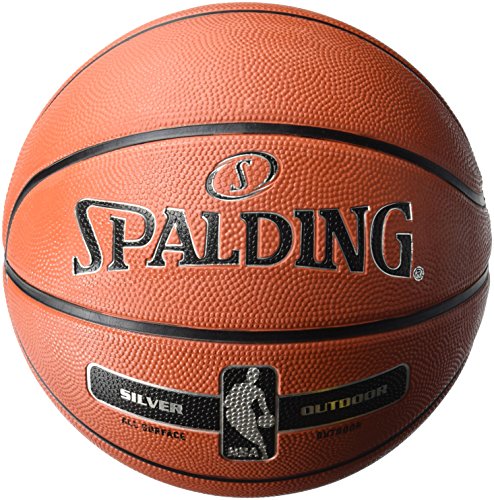 Spalding NBA Silver Outdoor 83-568Z Balón de Baloncesto, Unisex, Naranja, 5