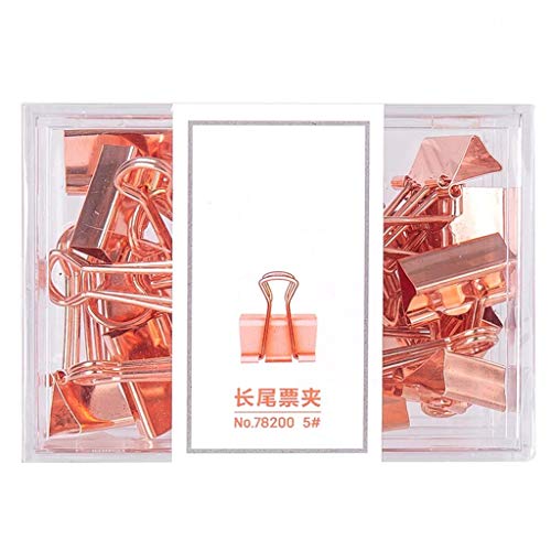 taishan 25pcs / box Clips de carpeta de oro rosa Mensaje Boleto Clip de papel Soporte Organizador Herramienta