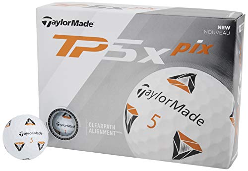 TaylorMade - TP5x - Bolas de Golf, Unisex Adulto, Pelota de Golf, Blanco, Talla única