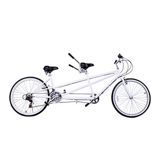 TWW Bicicleta 26 Pulgadas Bicicleta para Padres E Hijos Ocio Bicicleta para Varias Personas Bicicleta De Velocidad Variable Pareja Bicicleta De Viaje En Tándem,Blanco