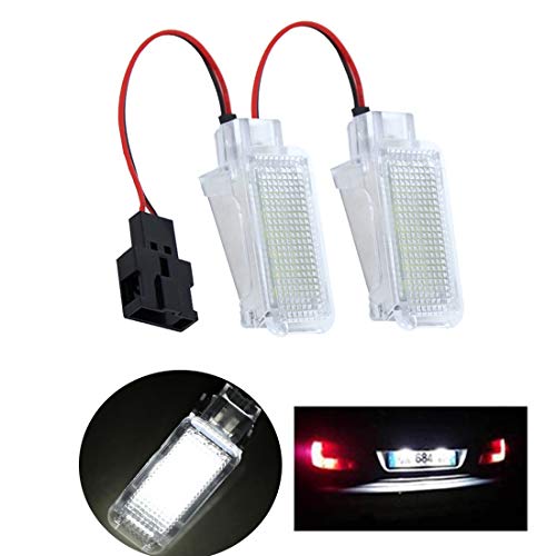 VIGORFLYRUN PARTS LTD 2pcs Luz de Maletero LED de Luz de Auto de Puerta de Paso de Bombilla Tail Lamp para A2 A3 S3 A4 S4R S4, Xenón Blanco 6000K 18 LED 3528 SMD