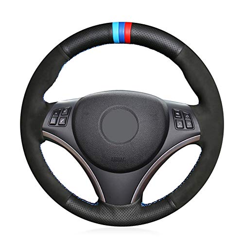 WANGXI Cubierta del Volante del Coche Cosida a Mano Cubierta de la manija automática,para BMW E90 320i 325i 330i 335i E87 120i 130i 120d