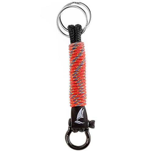 Wind Passion Llavero Roja Cuerda Robusta Paracord Nautico Trenzado para Senderismo, Cámping, Supervivencia