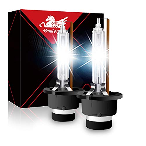 WinPower D4S Xenón Bulbo 35W HID Faro Lampara Reemplazar kit para 12V Coche 4300K Amarillo Claro Original, 2 Bombillas