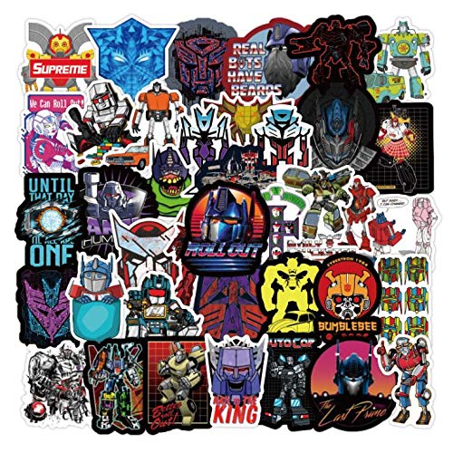 WYDML Transformers Sticker Robot Luggage Trolley Suitcase Guitar Waterproof PVC Doodle Sticker 50pcs