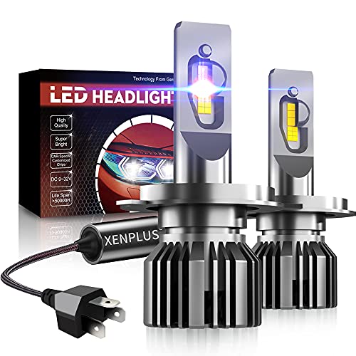 XENPLUS H4/HB2/9003 LED Bombillas Coche, Chip De 5530 LED 60W 6500K 10600LM 12V Luces LED Coche H4, IP68 Impermeable Faros Reemplazo de Halógena y Kit Xenón 2 Lámparas