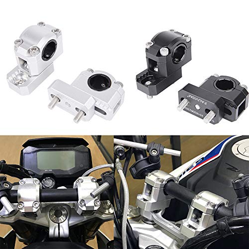 XX eCommerce Motocicleta Moto Manillar Elevador 22 mm / 28 mm Manillar Elevadores Altura hacia arriba Adaptadores Mango Barra Abrazadera Extender para K-T-M Yamaha H-o-n-d-a S-u-z-u-k-i B-M-W (Negro)