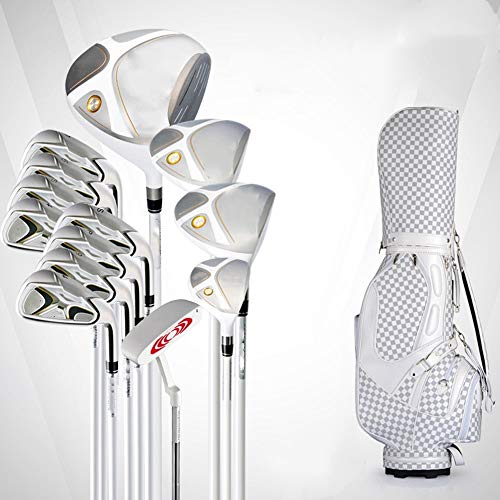 Zavddy Holgazanear Golf Club de Golf Set Hombres Set Golf 3 Maderas 1 Ironwood +8 Irons 1 Putters Caps 13 Bolas + 1 Paquete de Bola Conjunto de Palos de Golf (Color : White, Size : 13)