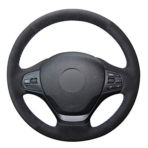 ZMMWDE Cubierta del Volante del Coche de Gamuza Negra DIY ,para B=M=W F20 F21 F22 F23 118i 120i 125i 120d 218i 228i 420i 430i 435i 428i 440i 220i