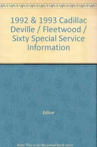 1992 & 1993 Cadillac Deville / Fleetwood / Sixty Special Service Information