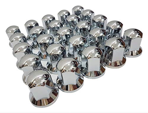 40 tapones de plástico para tuercas de rueda de 33 mm, cromados, para decoración de camión