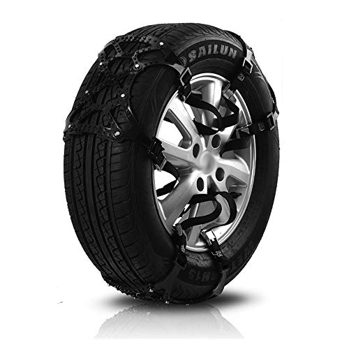 6 Cadenas piezas de invierno universal de seguridad portátil Cadenas coche del neumático de nieve cadena antideslizante nieve for la mayoría Automotrices SUV camiones ( Color : Black , Size : Free )