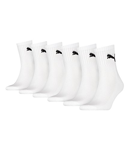 6 pair Puma Sport Socken Short Crew Tennis Socks Gr. 35 - 49 Unisex, Farben:300 - white, Socken & Strümpfe:39-42