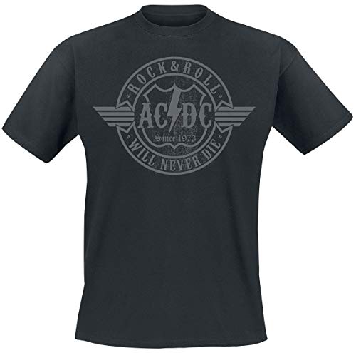 AC/DC Rock & Roll - Will Never Die Hombre Camiseta Negro M, 100% algodón, Regular