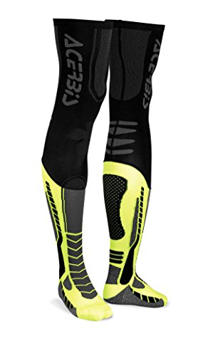 Acerbis 0021693.318.067 x-leg Pro Calcetines, Negro/Amarillo, talla única