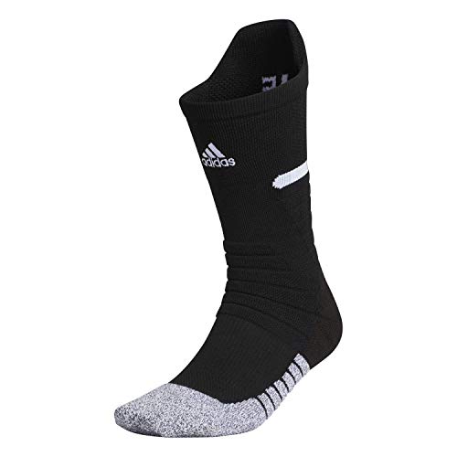 adidas Adizero - Calcetines acolchados para fútbol (1 par), Adizero - Calcetines acolchados para fútbol (1 par), Unisex adulto, color Negro / blanco, tamaño large