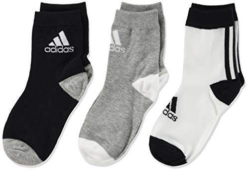 adidas LK Ankle S 3Pp Calcetines, Unisex niños, Negro/Brgrin/Blanco