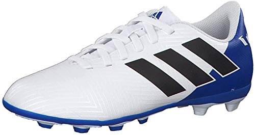 Adidas Nemeziz Messi 18.4 FxG J, Botas de fútbol Unisex Adulto, Blanco (Ftwbla/Negbás/Fooblu 001), 36 2/3 EU