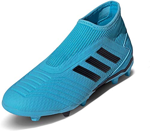 Adidas Predator 19.3 LL FG J, Botas de fútbol Niño, Bleu Cyan Noir Jaune Fluo, 35 EU