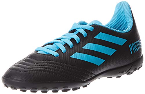 adidas Predator 19.4 TF J, Zapatillas de Fútbol Unisex Adulto, Multicolor (Core Black/Bright Cyan/Solar Yellow G25826), 36 2/3 EU