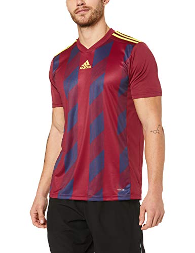 adidas Striped 19 JSY Camiseta de Manga Corta, Hombre, Collegiate Burgundy/Bright Yellow, 2XL