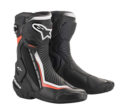 Alpinestars SMX Plus V2 - Botas de montar para motocicleta, color negro/blanco/rojo, 40