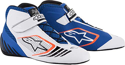 Alpinestars Tech-1 KX Karting Zapato para hombre, azul/blanco/naranja, 7.5