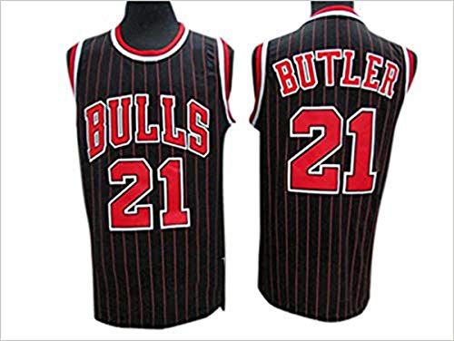 ATI-HSKJ Camisetas De Baloncesto De La NBA, Chicago Bulls Jimmy Butler # 21 Jersey Tejido Transpirable Fresco Swingman Chaleco Sin Mangas Ropa Superior,L(175~180CM/75~85KG)