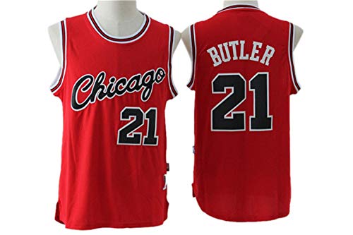 ATI-HSKJ Camisetas De Baloncesto De La NBA, Chicago Bulls Jimmy Butler # 21 Jersey Tejido Transpirable Fresco Swingman Chaleco Sin Mangas Ropa Superior,S(165~170CM/50~65KG)