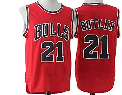 ATI-HSKJ Camisetas De Baloncesto De La NBA, Chicago Bulls Jimmy Butler # 21 Jersey Tejido Transpirable Fresco Swingman Chaleco Sin Mangas Ropa Superior,M(170~175CM/65~75KG)