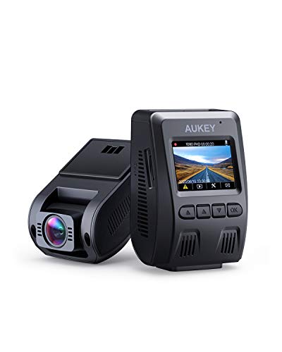 AUKEY Dashcam, Full HD 1080P Cámara para Coche 170° Grados de Amplio Ángulo con Detección De Movimiento, Visión Nocturna, G-Sensor, Loop de Grabación, 1.5" LCD Pantalla (DR02)