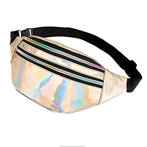 AYCPG Riñonera cinturón Bumbag Bolso de Las Mujeres s de la Caja del teléfono Monedero Viaje Holograma Fanny Correa del Paquete de la Cintura del vago Bolsa láser Beach lucar (Color : C)