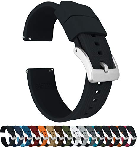 Barton Elite - Bandas de silicona para reloj (19 mm), color negro