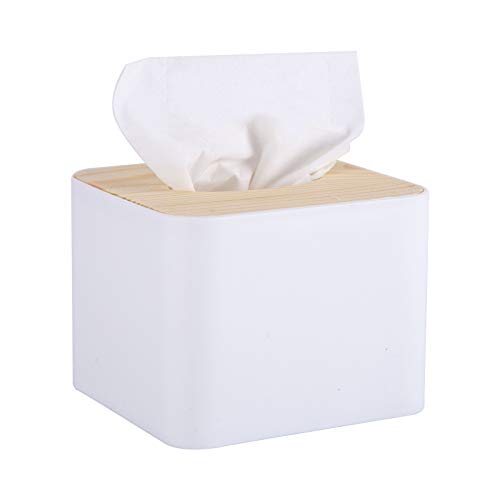 Blkthun Tissue Holders - Caja de pañuelos de madera, caja de pañuelos cuadrada, para baño, dormitorio u oficina