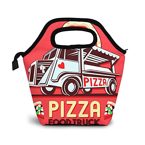 Bolsa Térmica Comida Bolsas De Almuerzo para Mujeres Hombres Niñas Niños Bolsa Isotérmica De Almuerzo Pizza de camión de comida insignia
