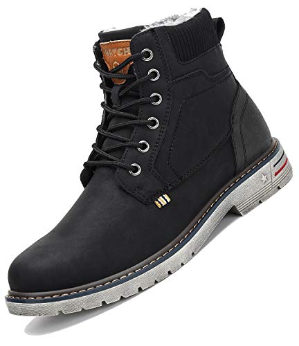 Botas de Nieve Hombre Antideslizante Invierno Botines Calientes Trekking Aire Libre Zapatos Negro 42